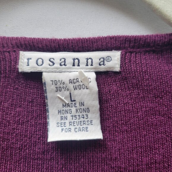 Rosanna Long Open Front Belted Purple Duster/Cardigan (Size: L) - Picture 2 of 14